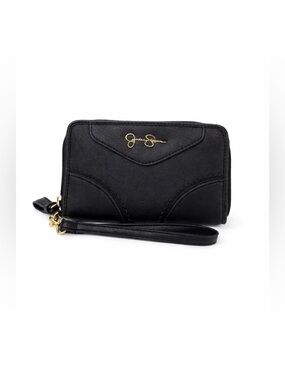 Jessica Simpson Women’s Medium Black Zip Around Wristlet Wallet